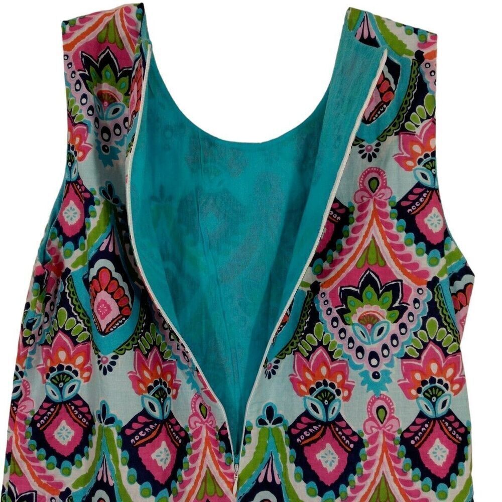 Buckhead Betties Shift Dress Sleeveless Summer Multicolor Zip Back Lined - Picture 3 of 7